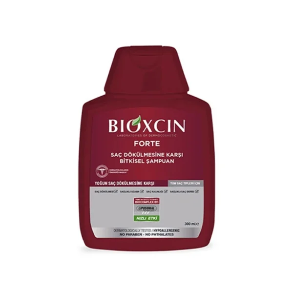 Bioxin Red Anti-Hair Loss Shampoo Fort Suitable for all hair types Volume 300 million شامپو بیوکسین قرمز ضد ریزش فورت Fort مناسب برای تمامی موها حجم 300 میل