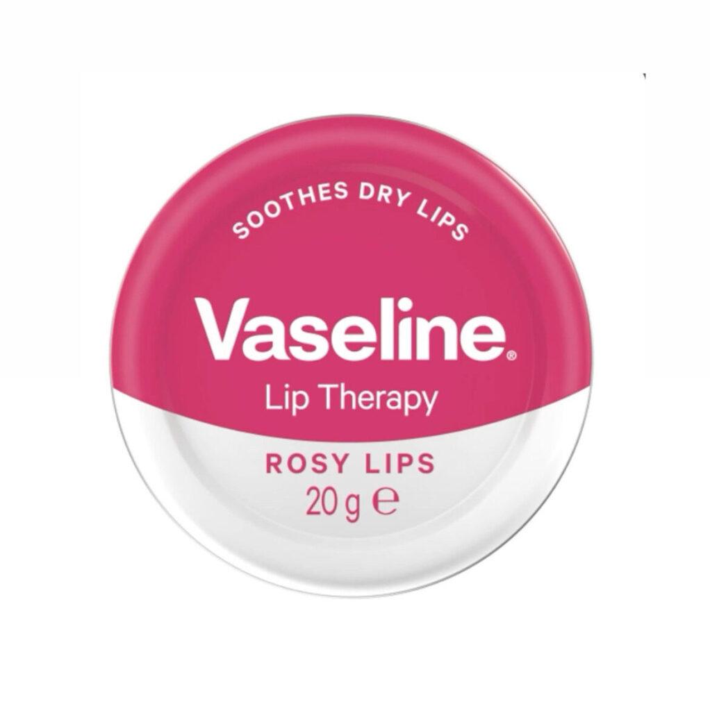 بالم لب وازلین گل رز Lip Therapy Rosy Lips در قوطی صورتی و سفید