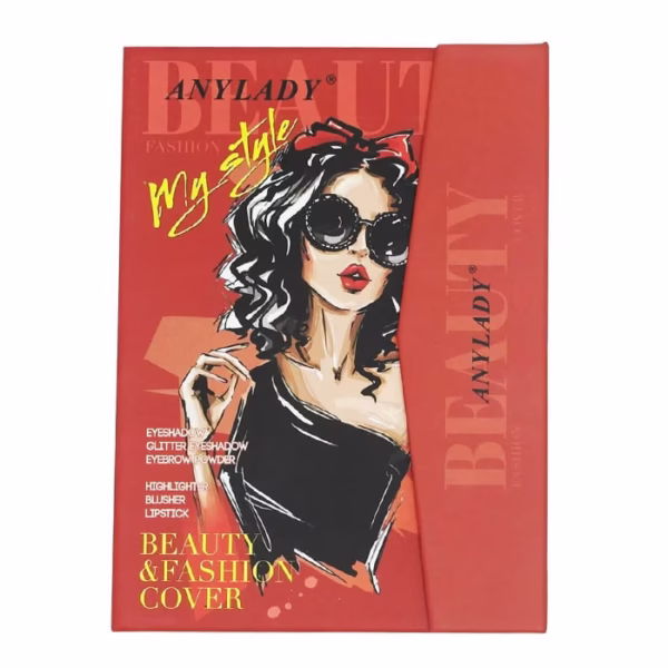 Any Lady My Style palette پلت کامل آینه دار سایه چشم، رژ لب،رژ گونه ،هایلایتر و سایه ابرو - Image 1