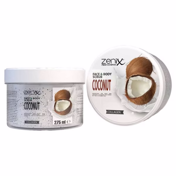 zenix face skin care daily scrub coconut 275 ml اسکراب بدن نارگیل زنیکس - Image 1