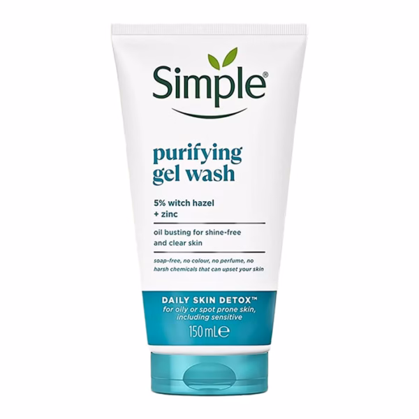 Simple Daily Skin Detox Purifying Face Wash 150ml ژل شستشو پوست چرب و مختلط سیمپل Daily Skin Detox 150ml